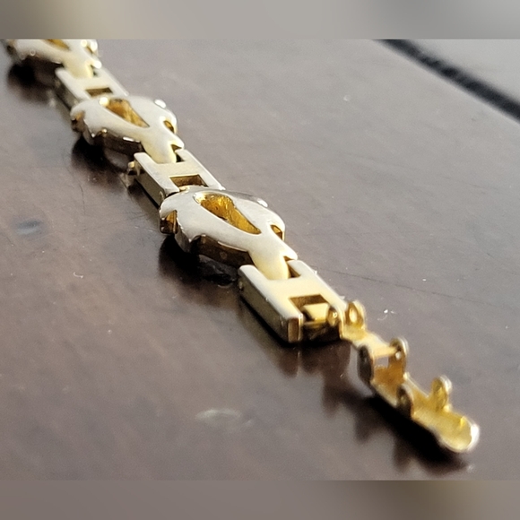 Vintage goldtone flat linked bracelet 8.25" - Picture 9 of 13